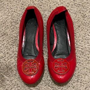 Tory Burch Red Ballet Flats (Size 37)